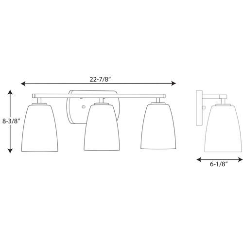 Main product image of Leap 3 Light Brushed Nickel Etched Glass Modern Bath Vanity Light