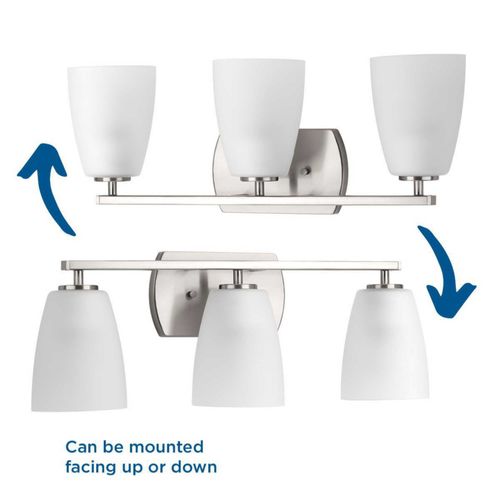 Main product image of Leap 3 Light Brushed Nickel Etched Glass Modern Bath Vanity Light