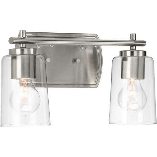 Main product image of Adley 2 Light Matte Black Clear Glass New Traditional Bath Vanity Light