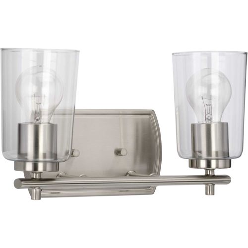 Main product image of Adley 2 Light Matte Black Clear Glass New Traditional Bath Vanity Light