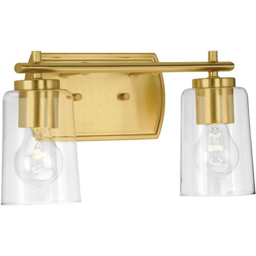 Main product image of Adley 2 Light Matte Black Clear Glass New Traditional Bath Vanity Light