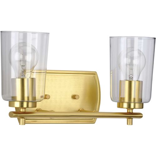 Main product image of Adley 2 Light Matte Black Clear Glass New Traditional Bath Vanity Light