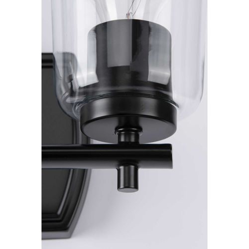 Main product image of Adley 2 Light Matte Black Clear Glass New Traditional Bath Vanity Light
