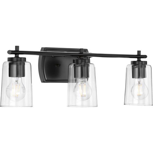 Main product image of Adley 3 Light Brushed Nickel Clear Glass New Traditional Bath Vanity Light