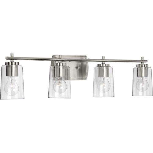 Main product image of Adley 4 Light Matte Black Clear Glass New Traditional Bath Vanity Light