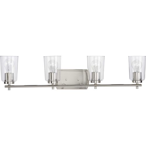 Main product image of Adley 4 Light Matte Black Clear Glass New Traditional Bath Vanity Light
