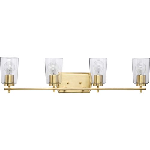 Main product image of Adley 4 Light Matte Black Clear Glass New Traditional Bath Vanity Light
