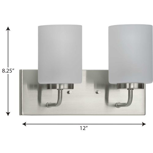 Main product image of Merry 2 Light Matte Black and Etched Glass Transitional Style Bath Vanity Wall Light