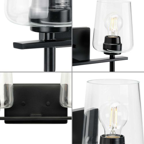 Main product image of Calais 2 Light New Traditional Brushed Nickel Clear Glass Bath Vanity Light