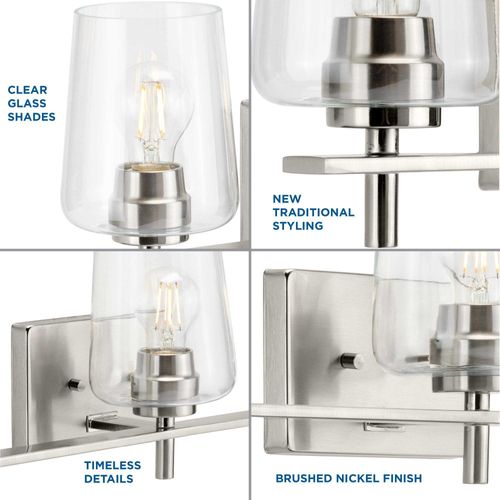Main product image of Calais 3 Light Matte Black Clear Glass New Traditional Bath Vanity Light