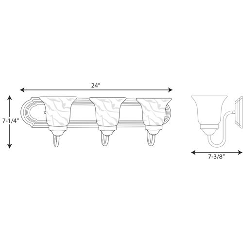Main product image of 3 Light Brushed Nickel Alabaster Glass Traditional Bath Vanity Light
