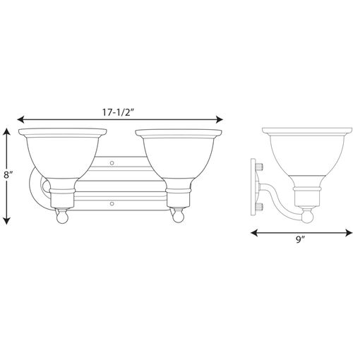Main product image of Madison 2 Light Brushed Nickel Etched Glass Traditional Bath Vanity Light
