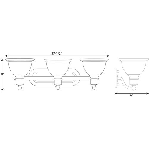 Main product image of Madison 3 Light Polished Chrome Etched Glass Traditional Bath Vanity Light