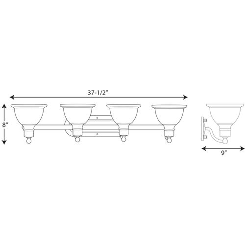 Main product image of Madison 4 Light Polished Chrome Etched Glass Traditional Bath Vanity Light