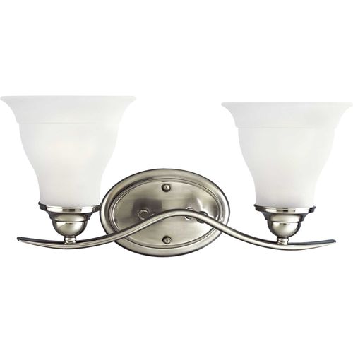 Main product image of Trinity 2 Light Brushed Nickel Etched Glass Traditional Bath Vanity Light
