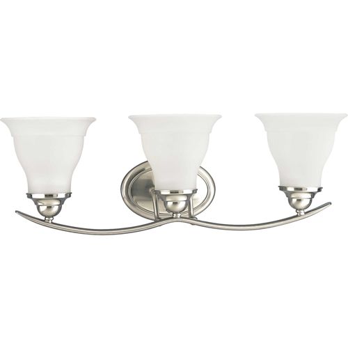 Main product image of Trinity 3 Light Brushed Nickel Etched Glass Traditional Bath Vanity Light