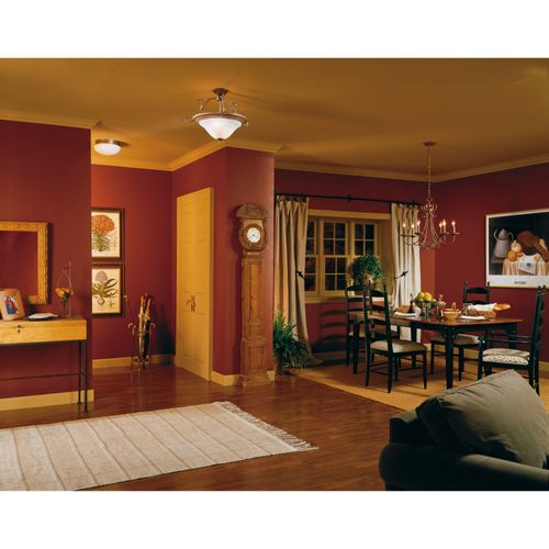 Two-Light Close-to-Ceiling Fixture - 9.5 Inch White Glass Brushed Nickel Bathroom Light