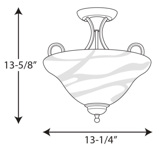 Main product image of 2 Light 13-1/4" Semi-Flush