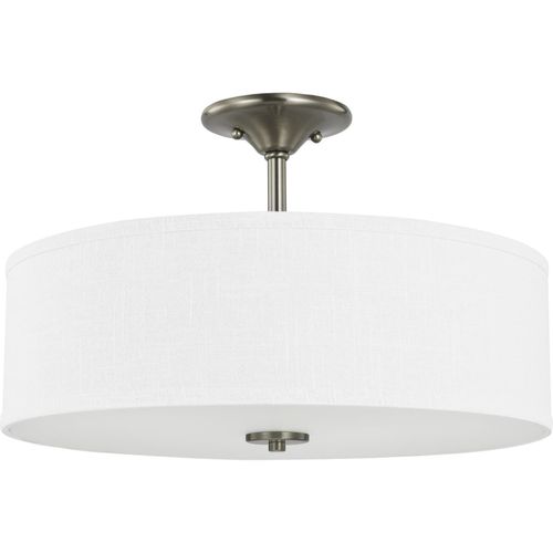 Main product image of Inspire Brushed Nickel 3 Light 18" Semi-Flush Mount