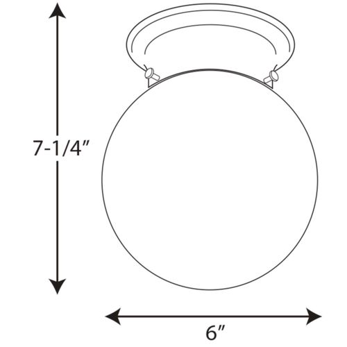 Main product image of 1 Light Glass Globe 6" Close-to-Ceiling