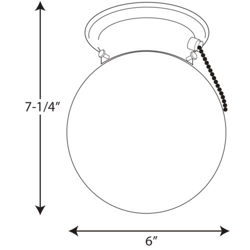 Main product image of 1 Light Glass Globe 6" Close-to-Ceiling