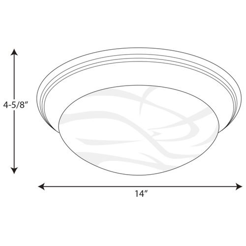 Main product image of 2 Light Alabaster Glass 14" Close-to-Ceiling