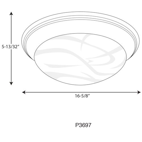 Main product image of 3 Light Alabaster Glass 16-5/8" Close-to-Ceiling