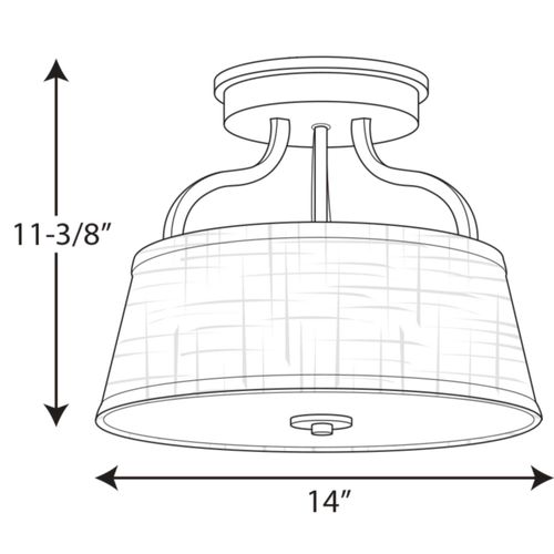 Main product image of Arden 2 Light 14" Semi-Flush Convertible