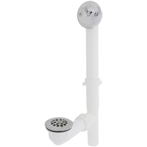Main product image of 1-1/2" Trip Lever Tubular Bath Waste Kit Chrome Plated w/ 2 Hole Face Plate (PVC), P37509