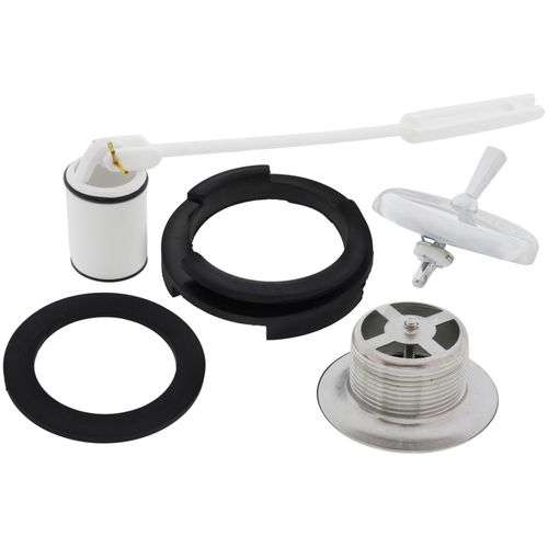 Main product image of 1-1/2" Trip Lever Tubular Bath Waste Kit Chrome Plated w/ 2 Hole Face Plate (PVC), P37509