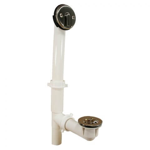 Main product image of 1-1/2" Trip Lever Tubular Bath Waste Kit Satin Nickel w/ 2 Hole Face Plate (PVC)