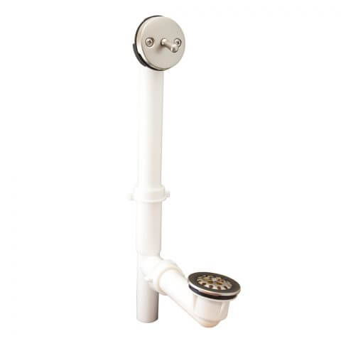 Main product image of Tubular Trip Lever Bath Waste Full Kit - Polished Nickel (PVC)