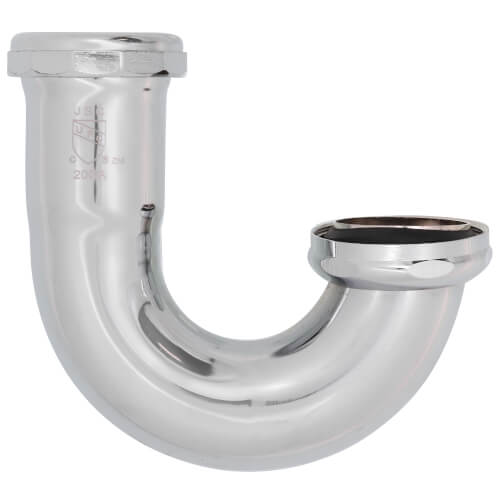 Main product image of 1-1/2" J-Bend w/ Capture Brass Nuts, 20 GA (Chrome Plated)