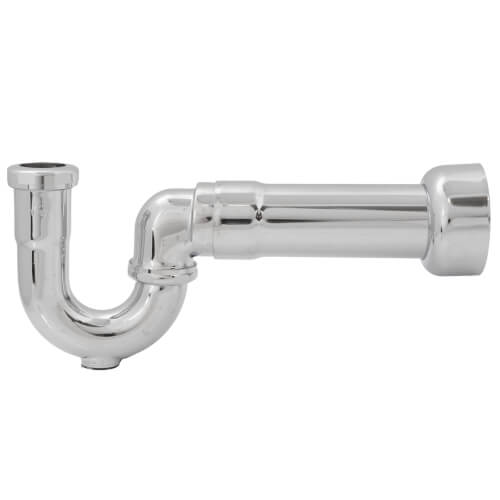 1-1/2" Chrome Plated Brass P-Trap w/ Box Escutcheon, 17 GA (With Cleanout)