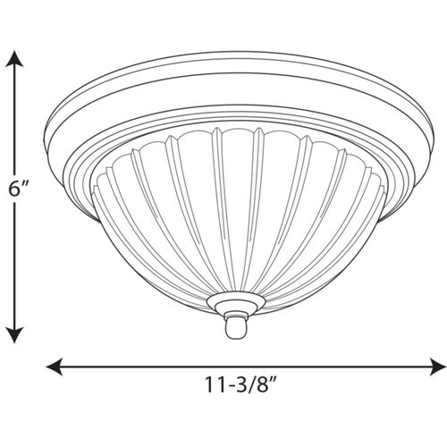 Main product image of 1 Light Melon 11-3/8" Close-to-Ceiling