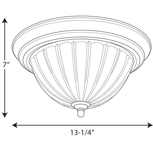 Main product image of 2 Light Melon 13-1/4" Close-to-Ceiling