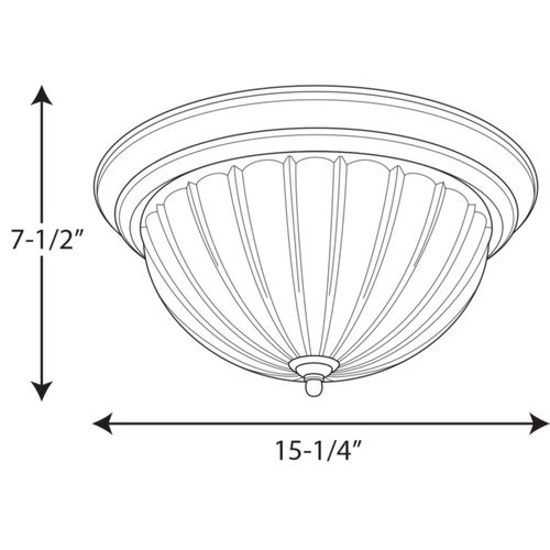 Main product image of 3 Light Melon 15-1/4" Close-to-Ceiling