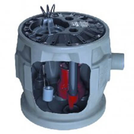 Main product image of 4/10 HP Sewage Pump System - 115v - 3" Discharge - 24" x 24" Basin w/  ALM-2-EYE