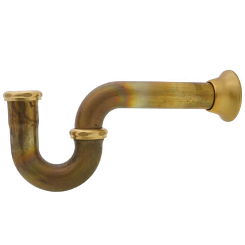 1-1/2", 17 GA, Rough Brass P-Trap, L/CO