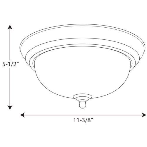 Main product image of 1 Light Dome Glass 11-3/8" Close-to-Ceiling