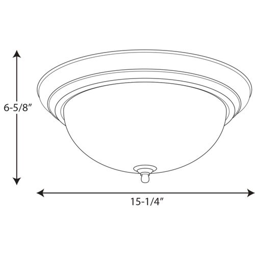 Main product image of 3 Light Dome Glass 15-1/4" Close-to-Ceiling