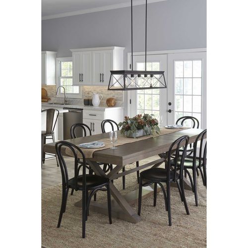 Main product image of Briarwood 5 Light Textured and Cerused Black Farmhouse Style Linear Island Chandelier Light