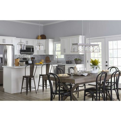 Main product image of Briarwood 5 Light Textured and Cerused Black Farmhouse Style Linear Island Chandelier Light