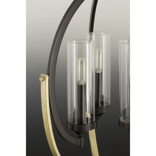 Main product image of Evoke 5 Light Antique Bronze Clear Glass Luxe Chandelier Light