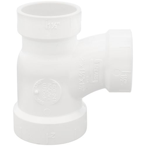 Main product image of 2" x 1-1/2" x 1-1/2" PVC DWV Sanitary Tee