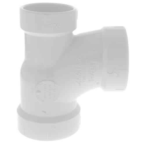 2" x 1-1/2" x 2" PVC DWV Sanitary Tee
