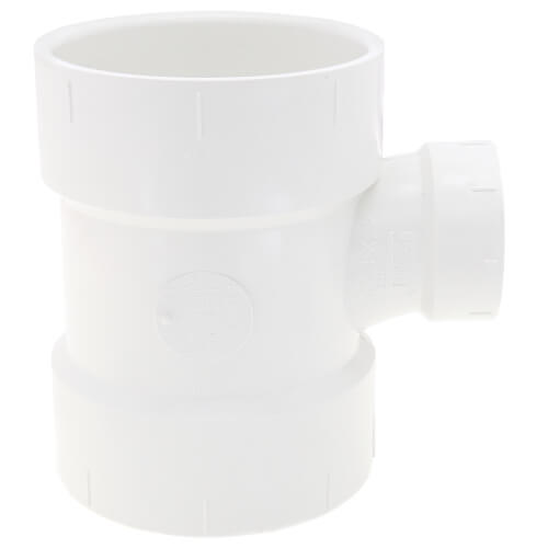 Main product image of 4" x 4" x 1-1/2" PVC DWV Reducing Sanitary Tee