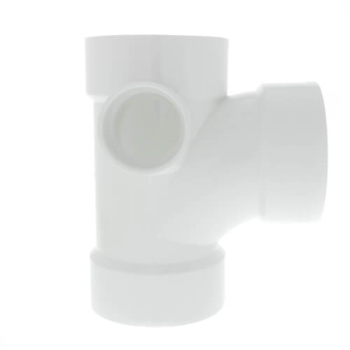 Main product image of 4" PVC DWV Sanitary Tee w/ 2" Left Side Inlet