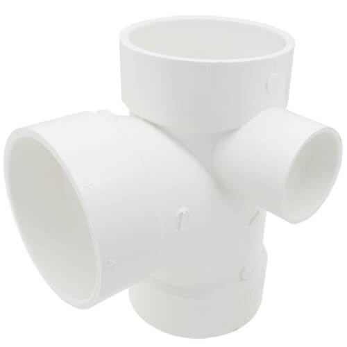 Main product image of 4" PVC DWV Sanitary Tee w/ 2" Right Side Inlet