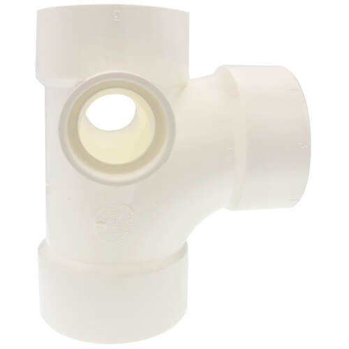 Main product image of 3" PVC DWV Sanitary Tee w/ 1-1/2" R and L Side Inlets